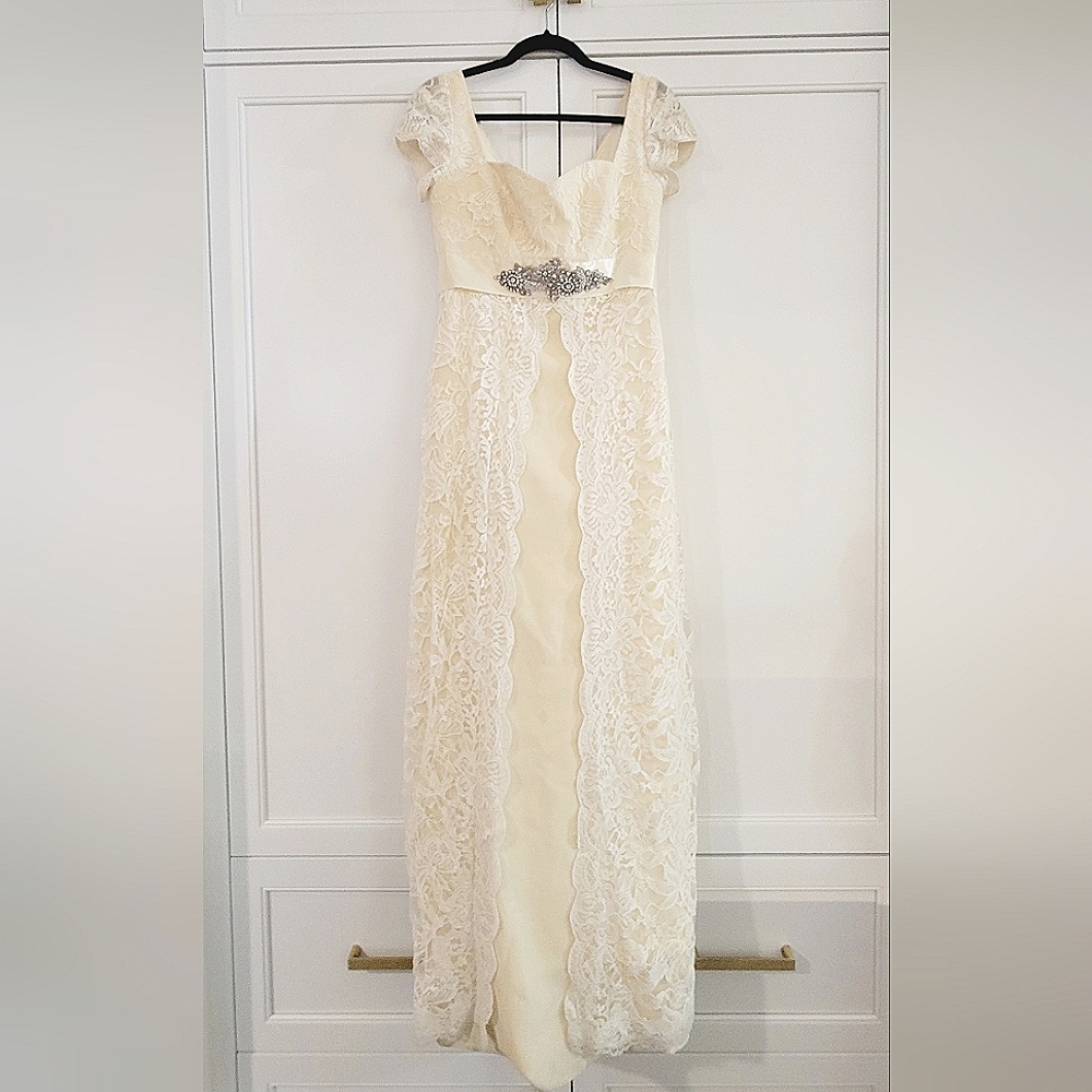 Lace Sheath Ivory Italian Wedding Dress Deflorio Fashion